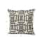 Hello Honey® Multicolored Geometric Pattern Woven Cotton Pillow with Chambray Back & Fringe